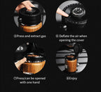 Bincoo 1000ml Airtight Coffee Canister - Vacuum Seal Stainless Steel Airscape Container for Coffee Beans | Kitchen Storage