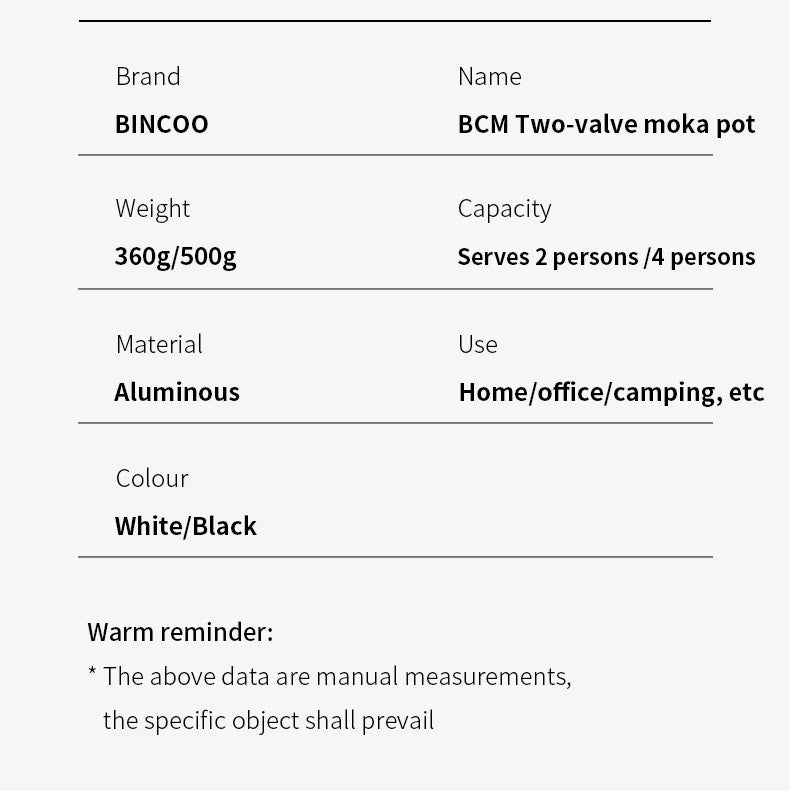 Dual Valve Moka Pot Set with Heater, Home Espresso Maker