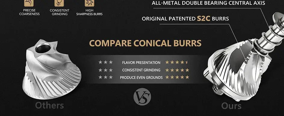 StepUP Coffee Manual Coffee Grinder Chestnut C3 ESP Pro – Steel Conical Burr