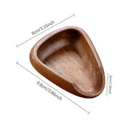Wooden dish with dimensions labeled on a white background