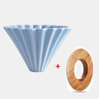 StepUp Coffee Origami Ceramic Pour Over Dripper, Handmade Cone Brewer
