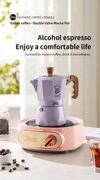 Double Valve Moka Pot Espresso Maker Manual Brewed