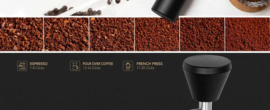 Espresso-ready stainless steel burr coffee grinder