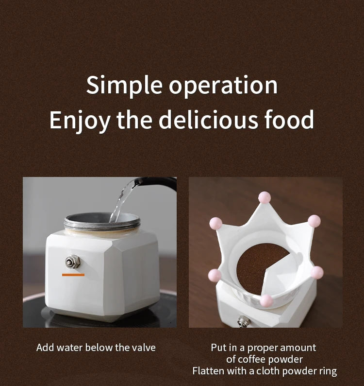 Double Valve Moka Pot Square Coffee Pot Espresso Pot Coffee Extraction Maker