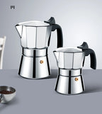 JUSTINLAU 150/300ML Octagonal Stainless Steel Moka Pot - Italian Style Espresso Maker for Home Brewing