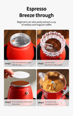 300ml Moka Pot - Italian Espresso Stovetop Coffee Maker for Home Baristas