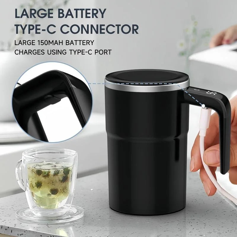Coffee Self Mixing Mug Waterproof Food Safe Coffee Mug USB Rechargeable Automatic