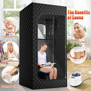 X-Vcak Portable Steam Sauna, Portable Sauna for Home, Sauna Tent Sauna Box with 2.6L Steamer, Remote Control, Folding Chair