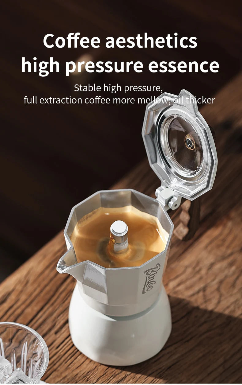 Dual Valve Moka Pot Set with Heater, Home Espresso Maker