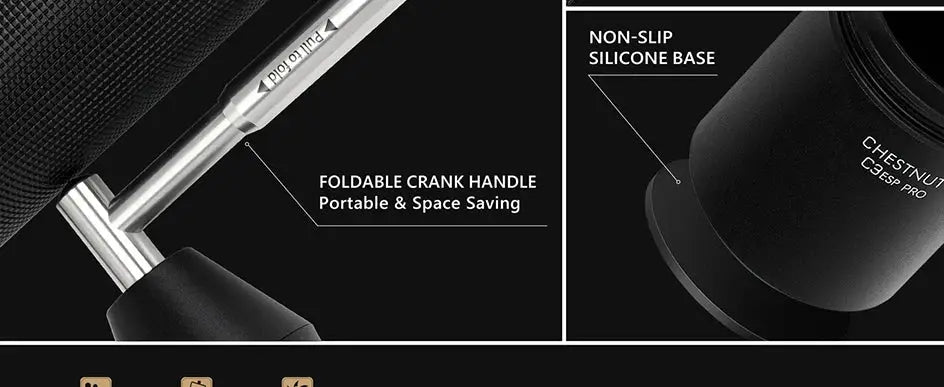 StepUP Coffee Manual Coffee Grinder Chestnut C3 ESP Pro – Steel Conical Burr