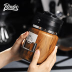 Bincoo 1000ml Airtight Coffee Canister - Vacuum Seal Stainless Steel Airscape Container for Coffee Beans | Kitchen Storage