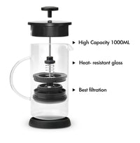 French Press 1000ml With Filter Double Wall Insulation Stainless Steel - StepUp Coffee