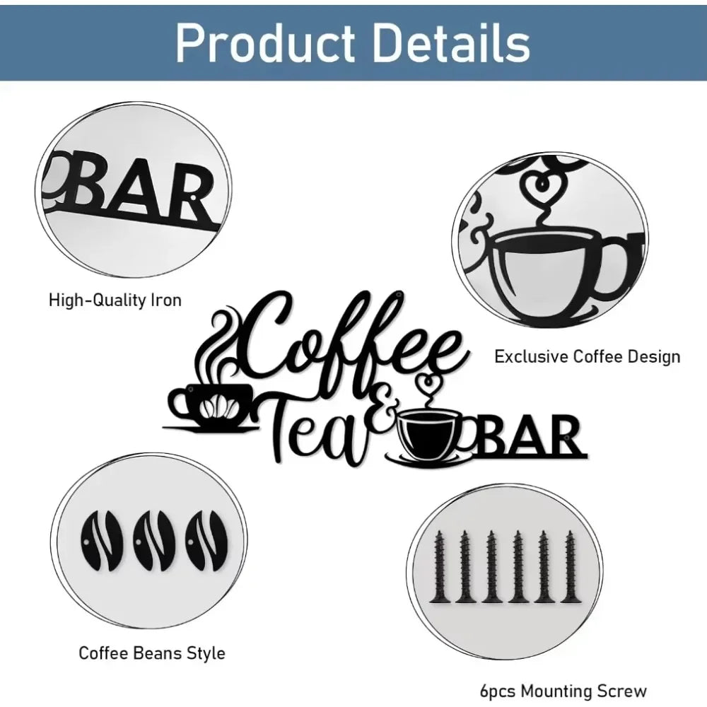 Coffee Bar Sign - Rustic Wall Art for Home Decor