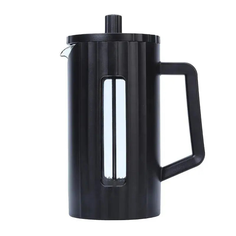 Black French Press Coffee Maker with heat-resistant glass and sleek design. Enjoy rich, flavorful coffee with this 1000ml coffee and tea press.