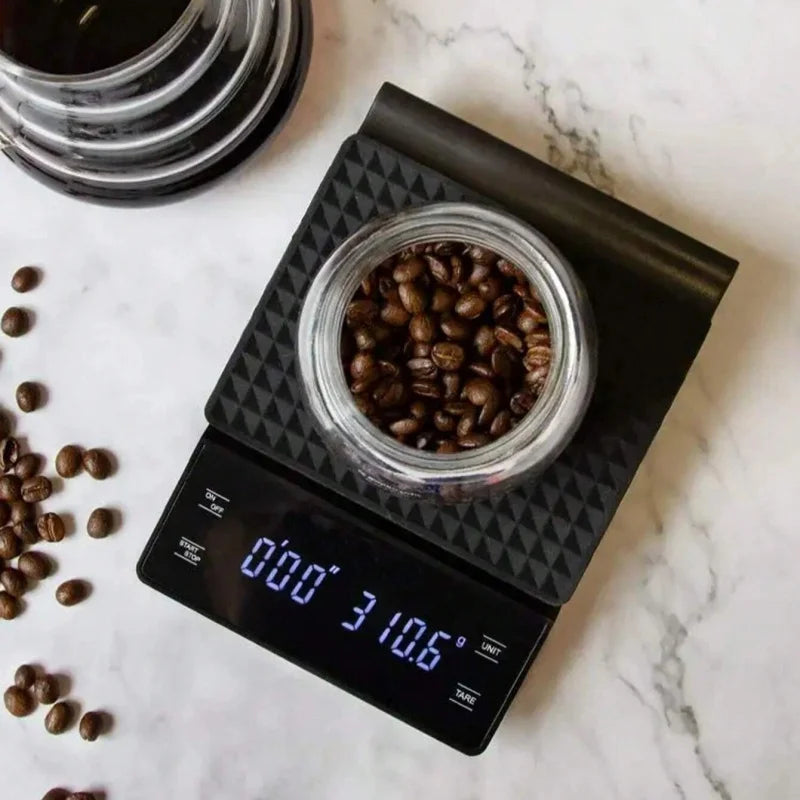 Display Digital High Precision Coffee Kitchen Scale Rechargeable Auto Timer