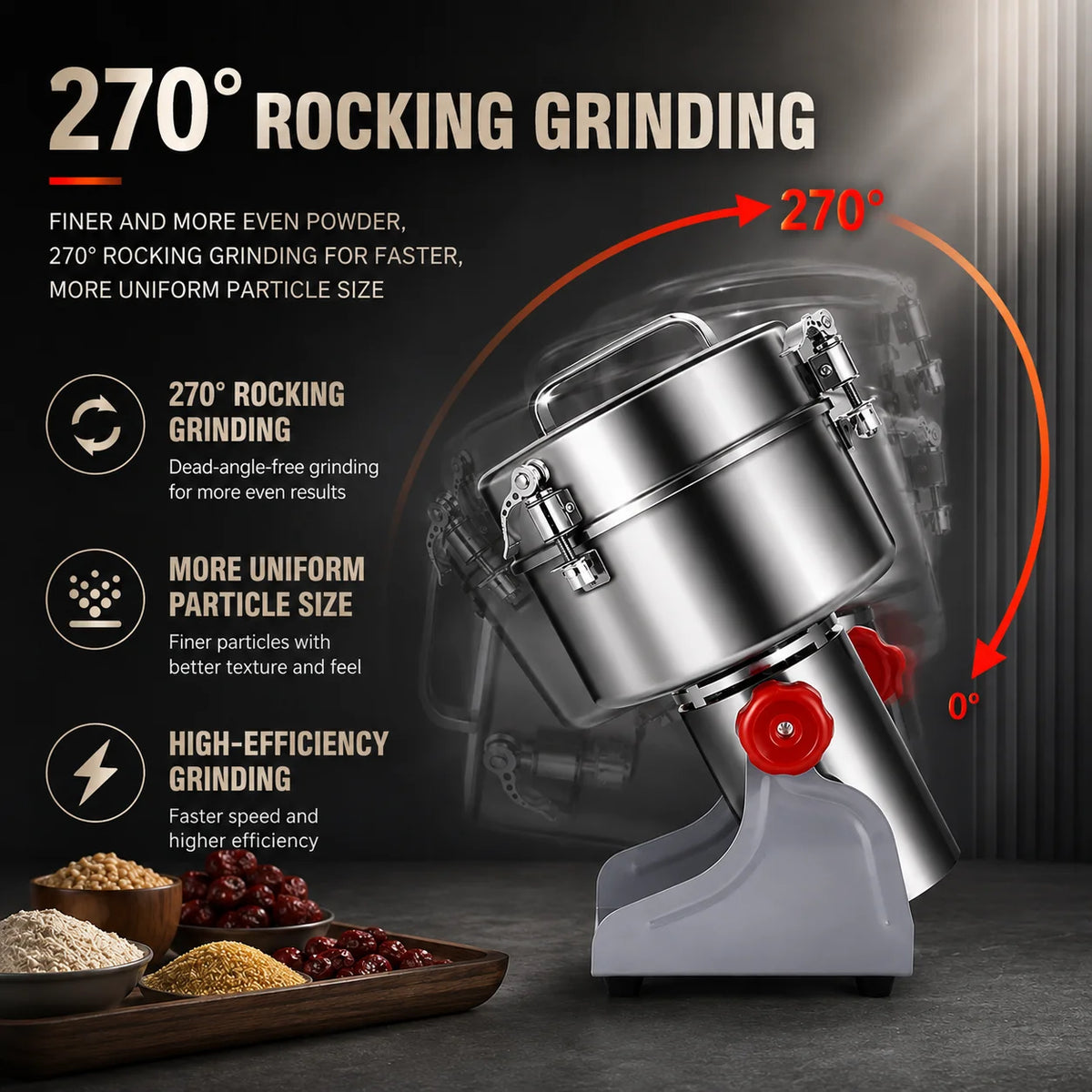 High Power Electric Coffee Grinder Kitchen Cereal Nuts Beans Spices Grains Grinder Machine Multifunctional Home Coffee Grinder