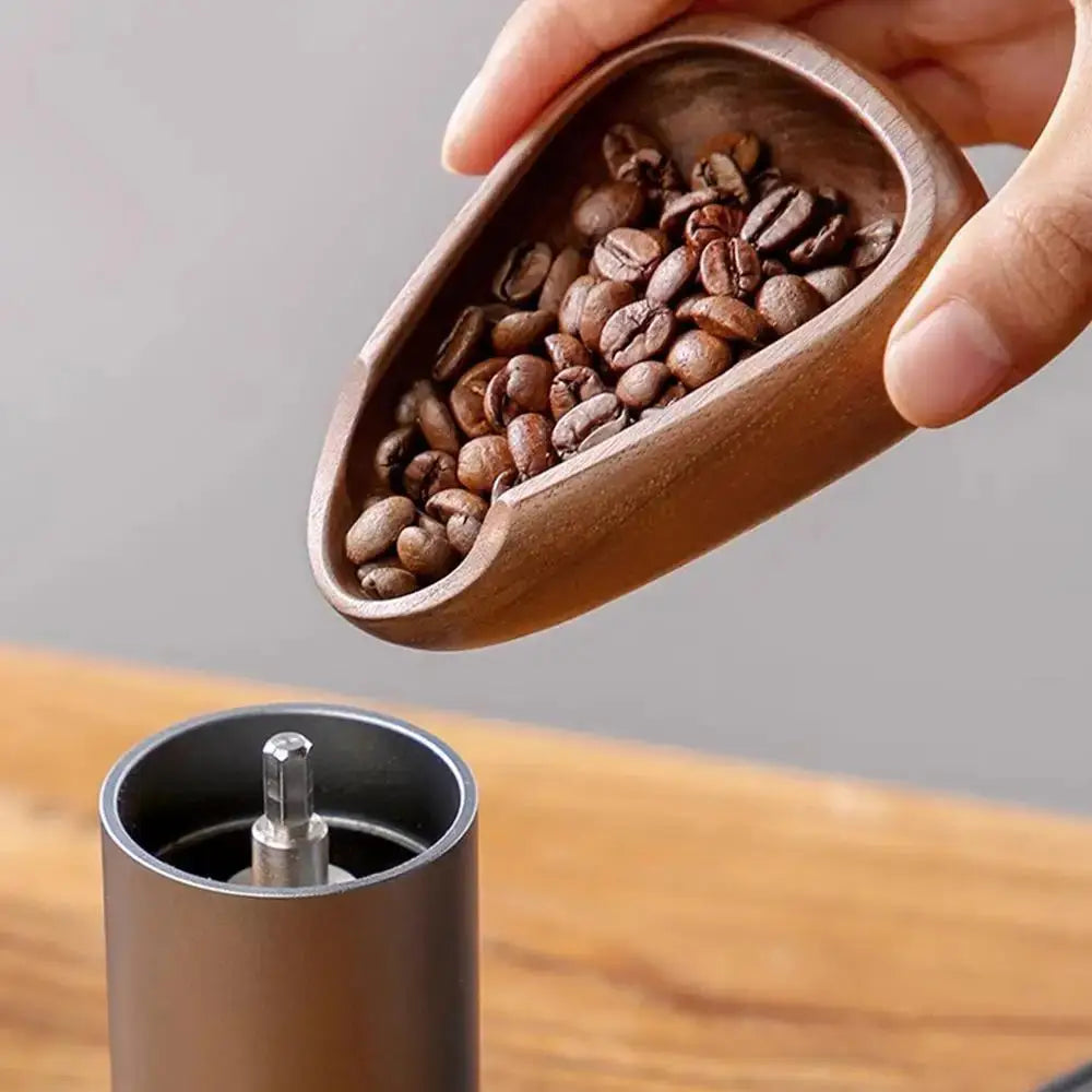 Walnut coffee dose tray for precise coffee bean measuring and pouring. Crafted from pure walnut wood, ideal for precision brewing and eco-friendly use.