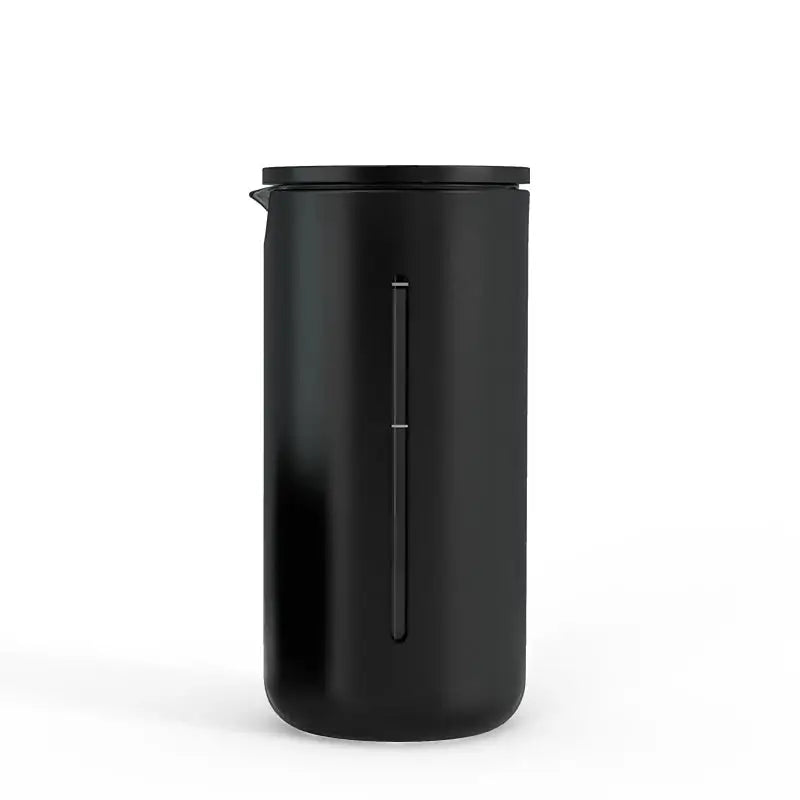 TIMEMORE French press coffee press in black and white, 450ml capacity with high density stainless steel mesh and heat resistant glass design.