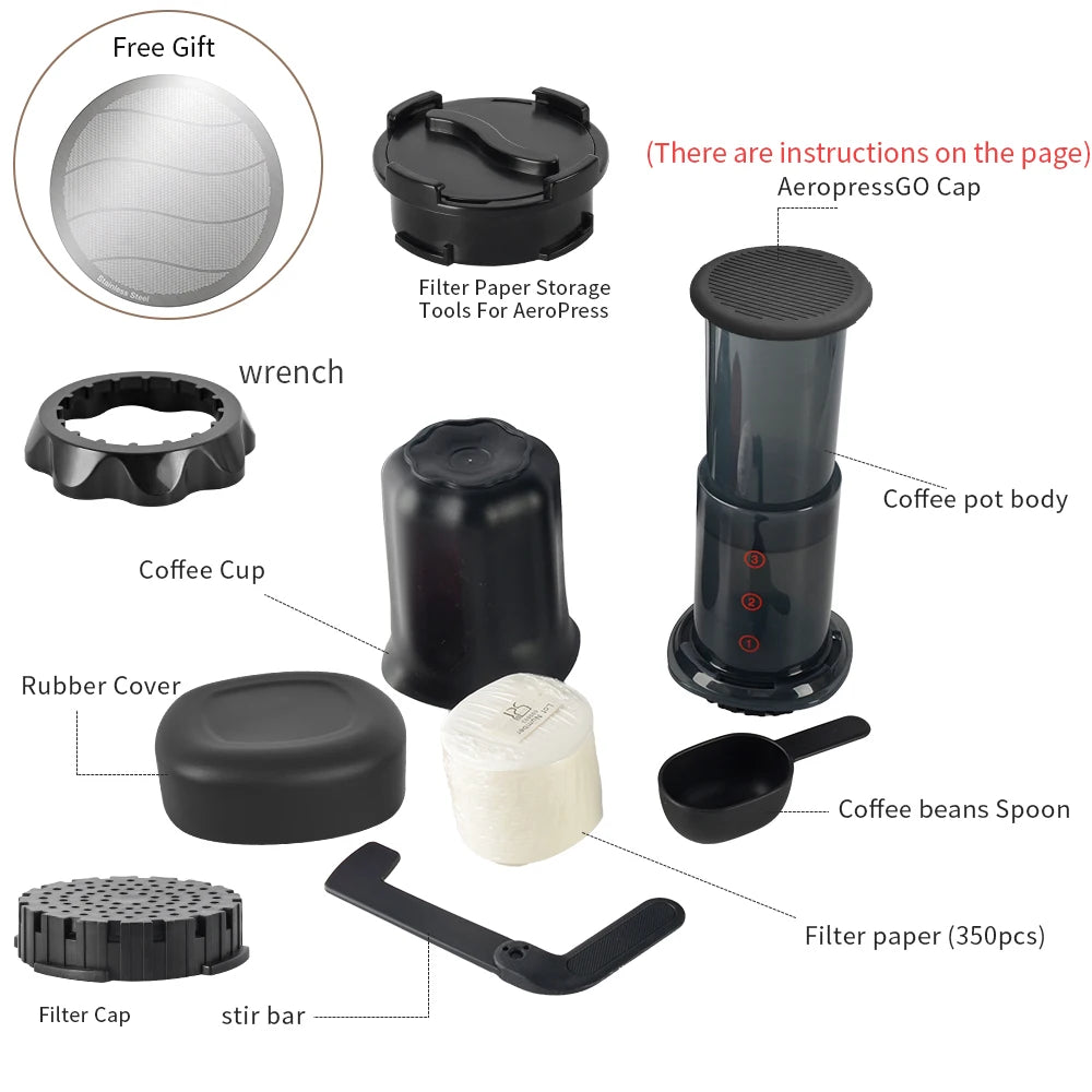 CAFEMASY Portable AeroPress Coffee Maker 250ml - Espresso & French Press Style