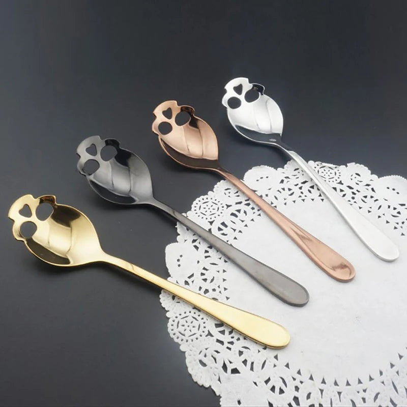 Creative Skull Coffee Spoon - Stainless Steel, Mirror Polished | Unique Coffee Spoon for Home or Café