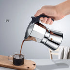 JUSTINLAU 150/300ML Octagonal Stainless Steel Moka Pot - Italian Style Espresso Maker for Home Brewing