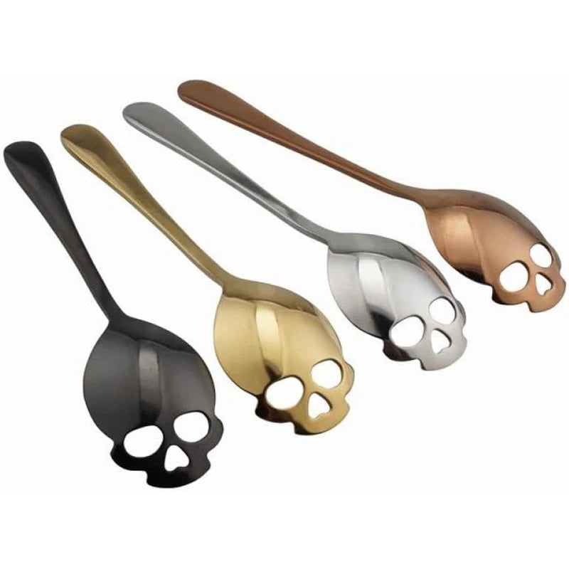 Creative Skull Coffee Spoon - Stainless Steel, Mirror Polished | Unique Coffee Spoon for Home or Café