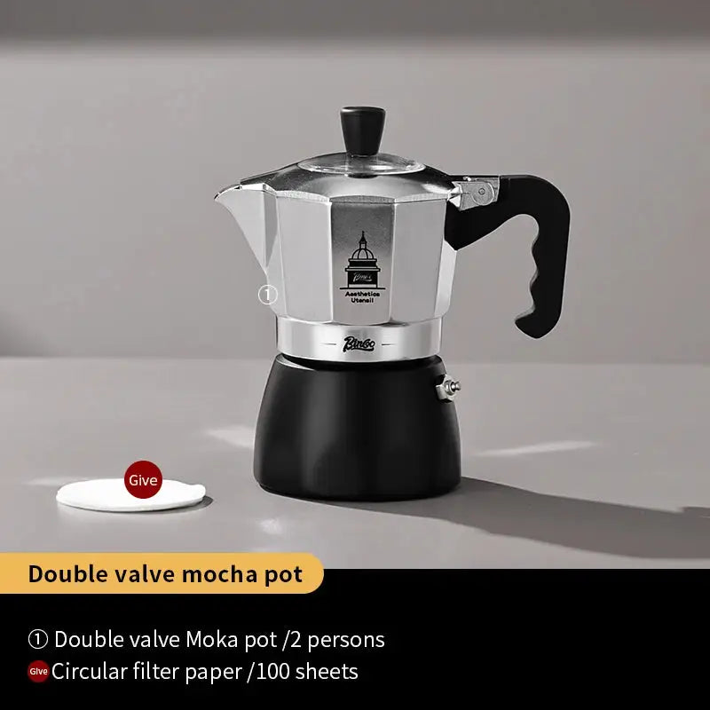 Espresso Extraction Coffee Maker, Dual Valve Moka Pot