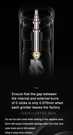 StepUP Coffee Manual Coffee Grinder Chestnut S3 – External Adjustment, S2C890 Burr