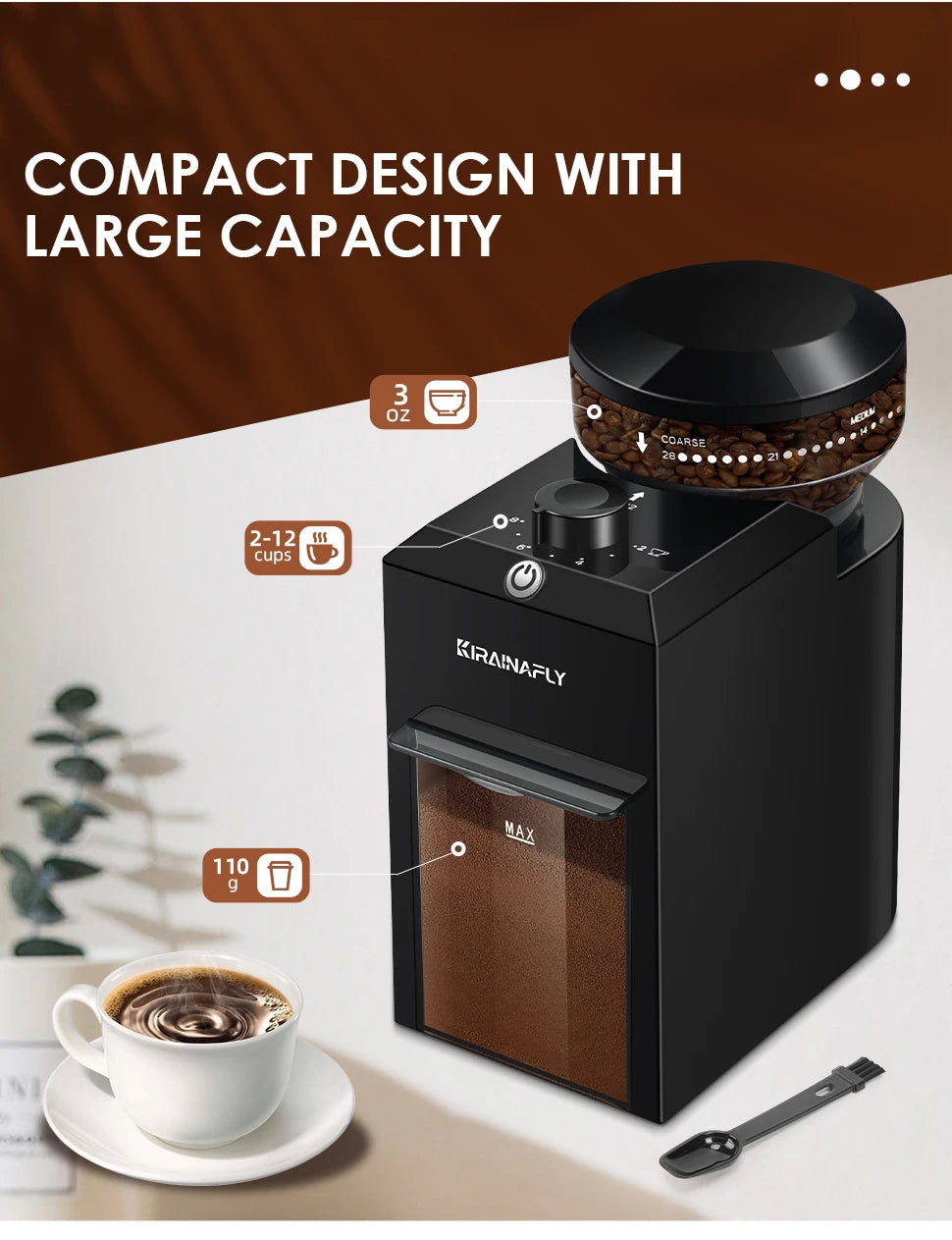 28-Setting Burr Coffee Grinder
