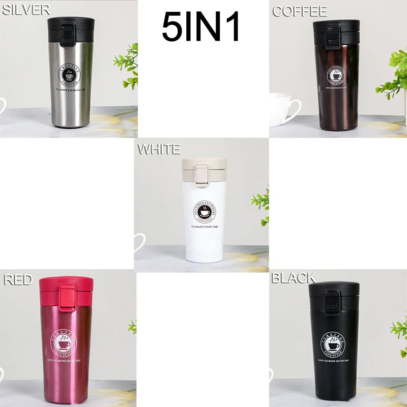 0.5L Stainless Steel Thermal Mug - Leak-proof Coffee Flask