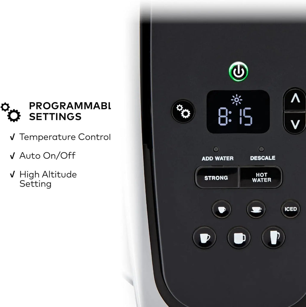 Single Serve K-Cup Pod Coffee Maker, with Strength and Temperature Control, Iced Coffee Capability, 8 To 12oz Brew Size