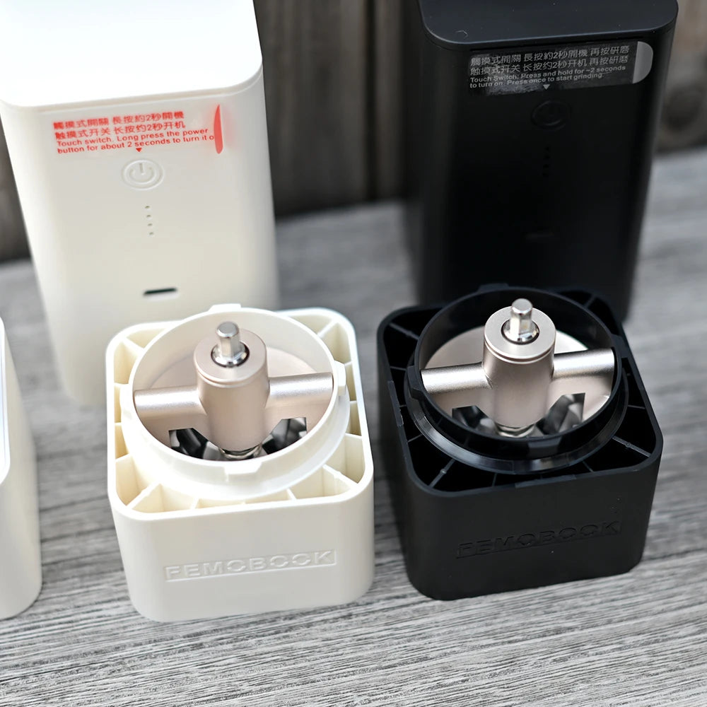 FEMOBOOK A2 Portable Rechargeable Electric Coffee Grinder | 4000mAh USB-C | 38mm 7 Core Burr