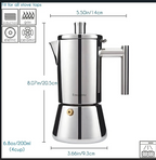 Easyworkz Diego stovetop Italian moka pot in 18/8 stainless steel with polished finish and induction-ready base