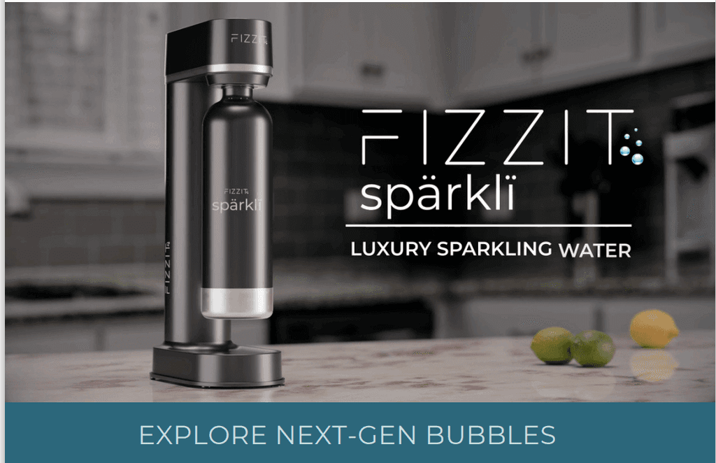 Fizzit soda makers in sleek white and black designs for carbonated sparkling water with zero calories. Ideal for healthy hydration at home.