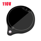 100°C Cup Heater Mug Warmer with wood grain finish and digital power button, ideal for heating coffee, tea, or milk at 5 adjustable temperatures.