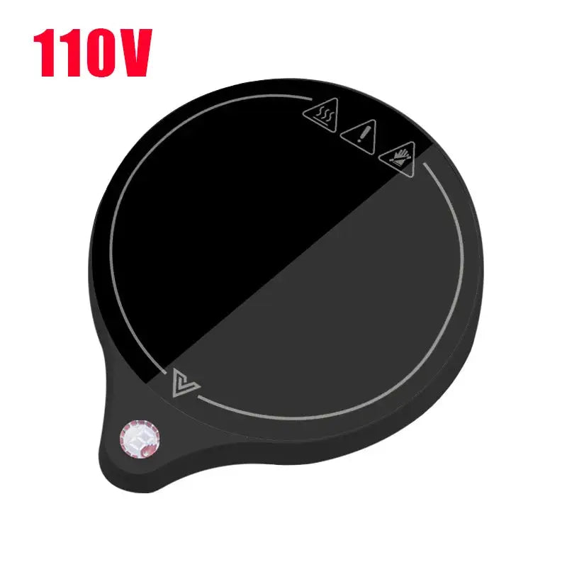 100°C Cup Heater Mug Warmer with wood grain finish and digital power button, ideal for heating coffee, tea, or milk at 5 adjustable temperatures.