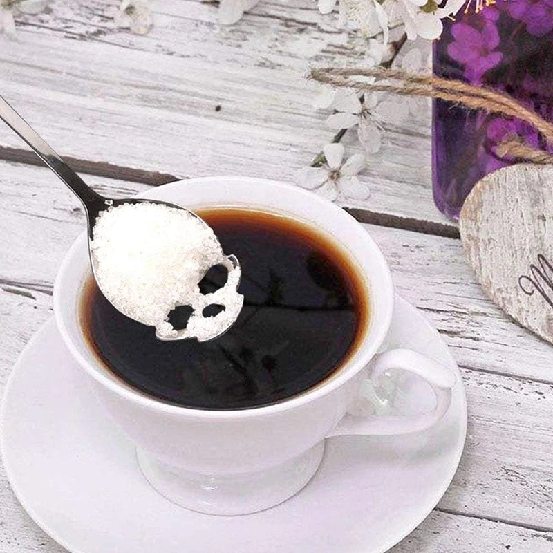 Creative Skull Coffee Spoon - Stainless Steel, Mirror Polished | Unique Coffee Spoon for Home or Café