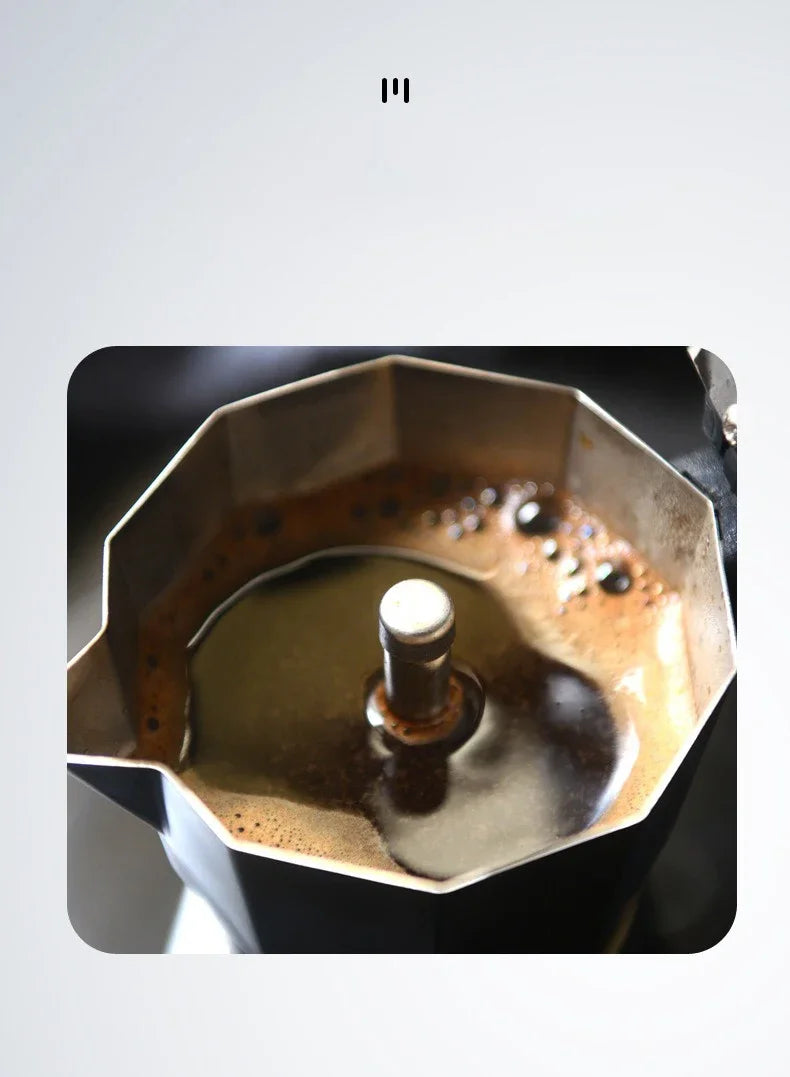 JUSTINLAU 150/300ML Octagonal Stainless Steel Moka Pot - Italian Style Espresso Maker for Home Brewing