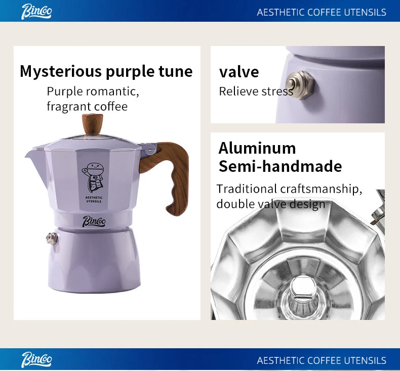 Double Valve Moka Pot Espresso Maker Manual Brewed