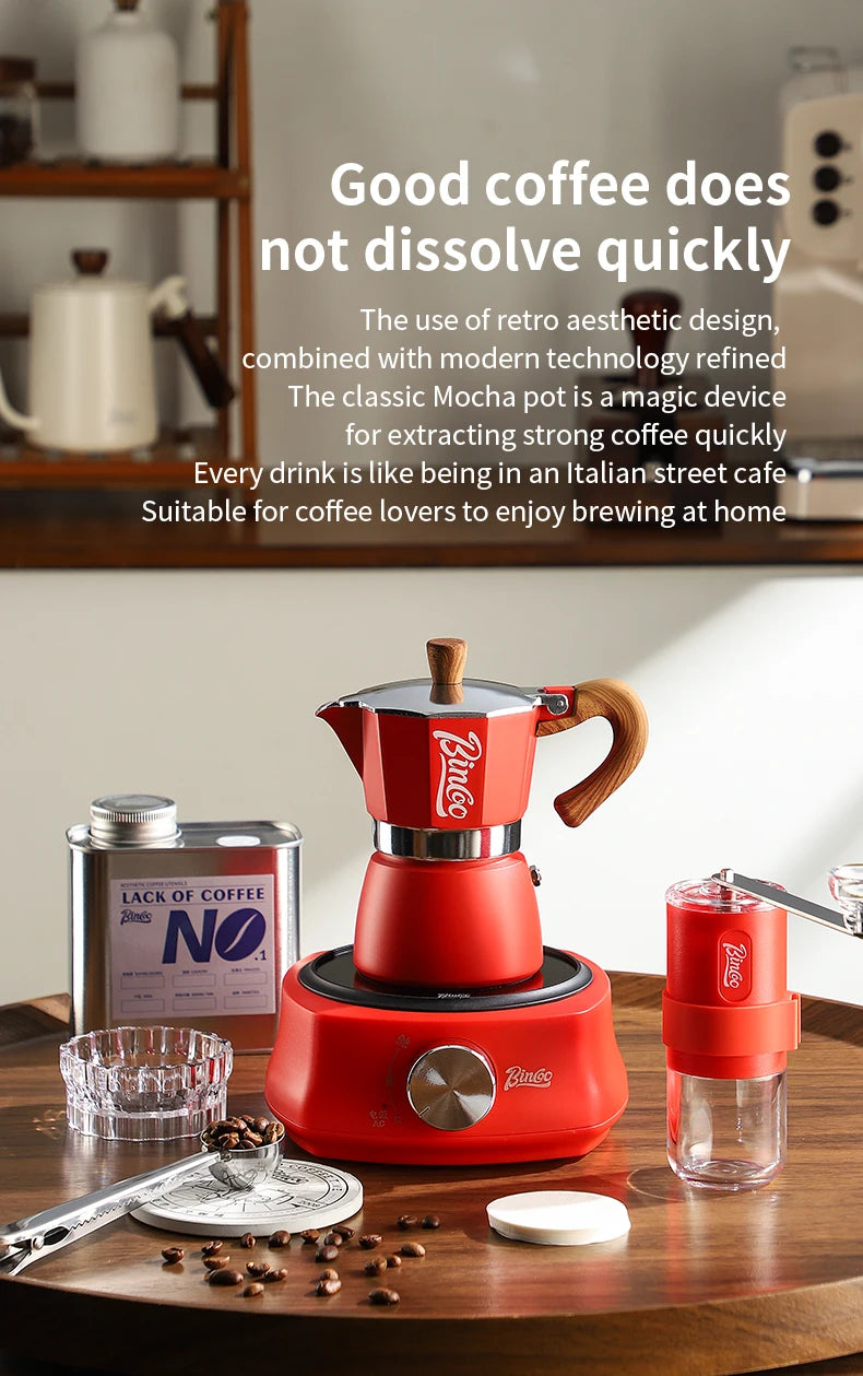 300ml Moka Pot - Italian Espresso Stovetop Coffee Maker for Home Baristas