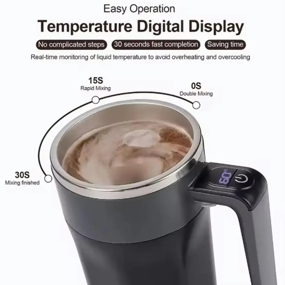Automatic Stirring Mug - Stainless Steel Drinkware