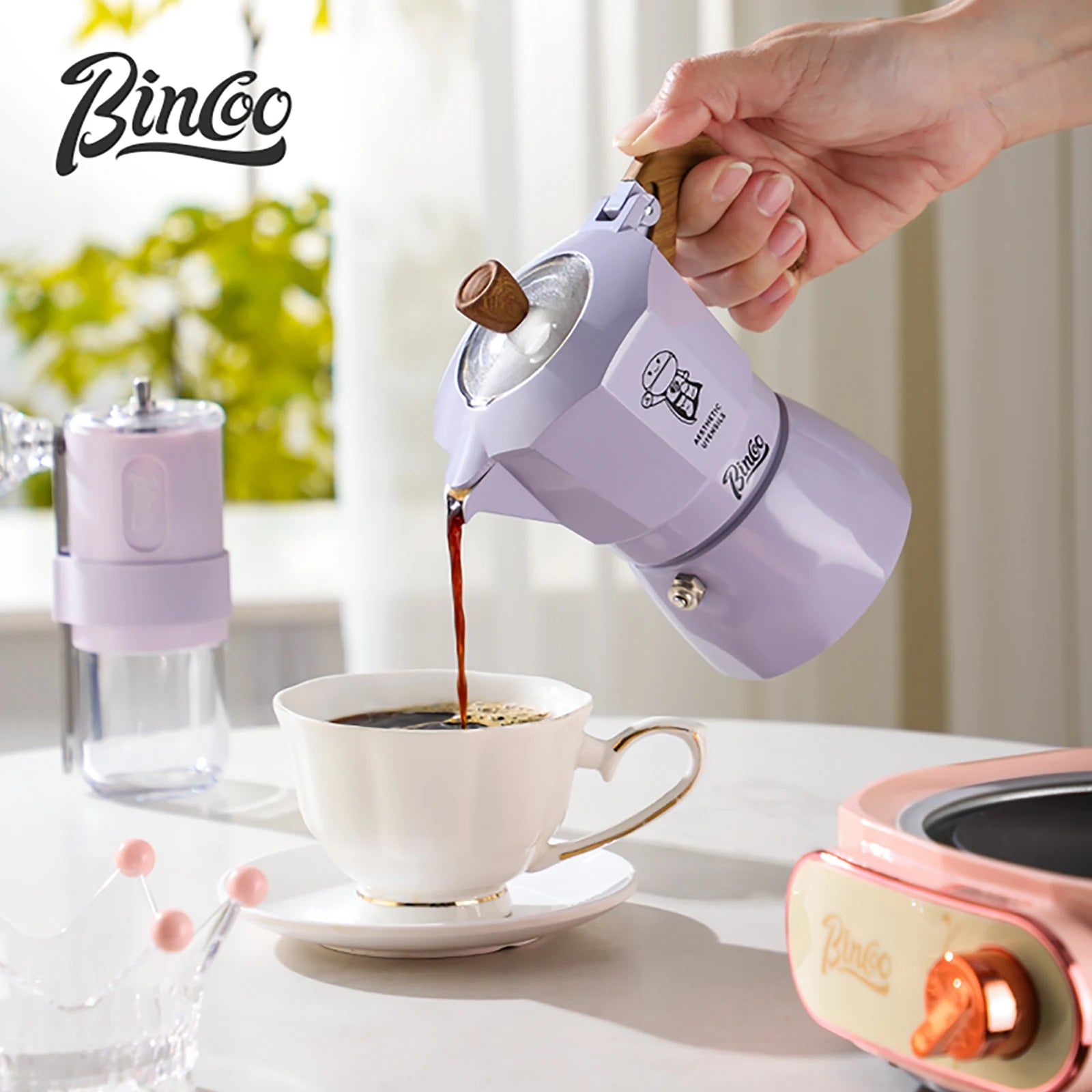 Double Valve Moka Pot Espresso Maker Manual Brewed