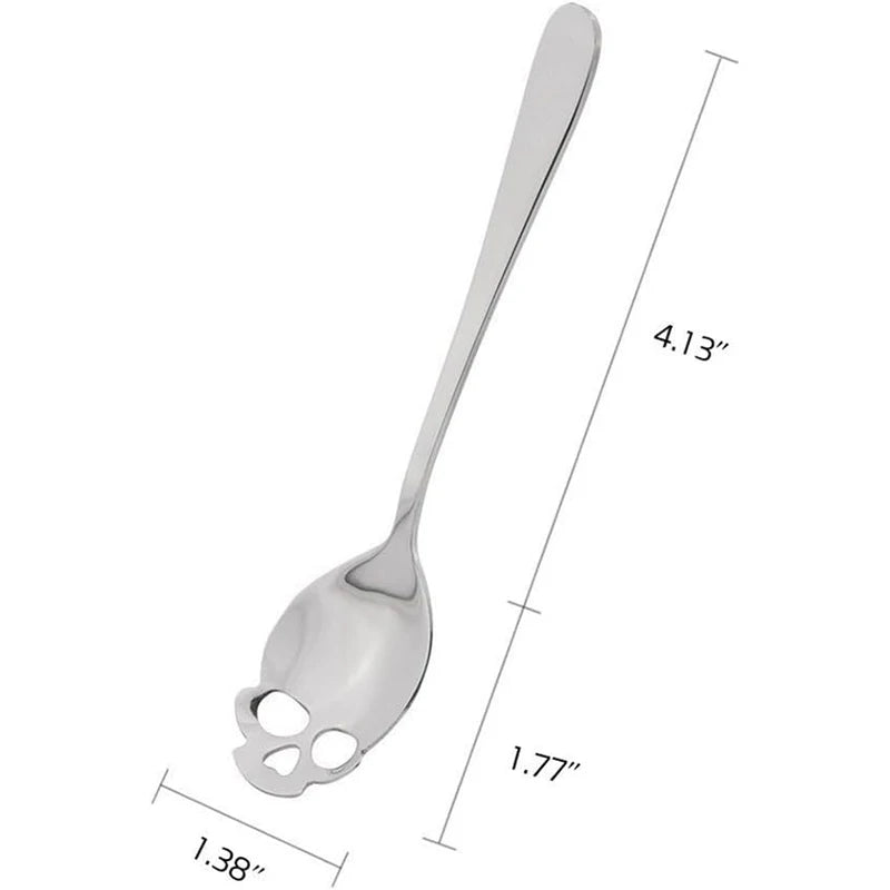 Creative Skull Coffee Spoon - Stainless Steel, Mirror Polished | Unique Coffee Spoon for Home or Café