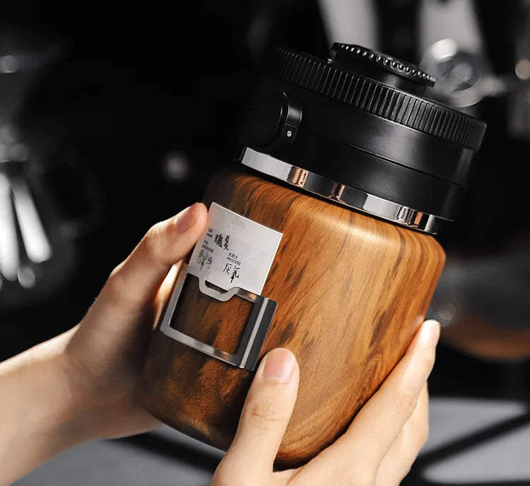 Bincoo 1000ml Airtight Coffee Canister - Vacuum Seal Stainless Steel Airscape Container for Coffee Beans | Kitchen Storage