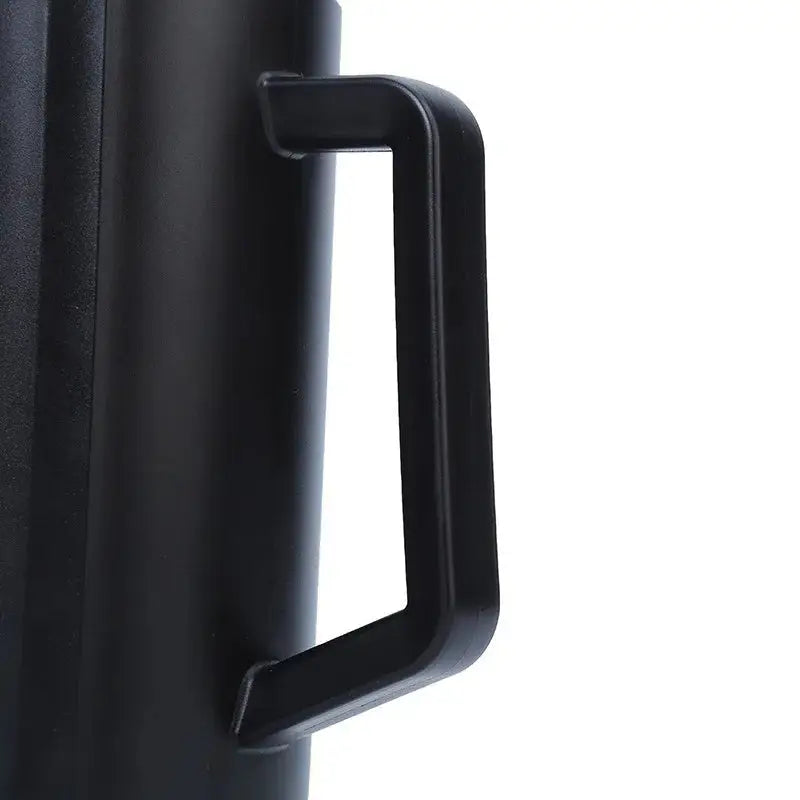 Ergonomic handle of a black French Press Coffee Maker for a comfortable grip. Perfect for effortless coffee brewing and serving.