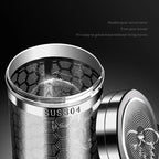 Extra fine mesh tea infuser with stainless steel finish