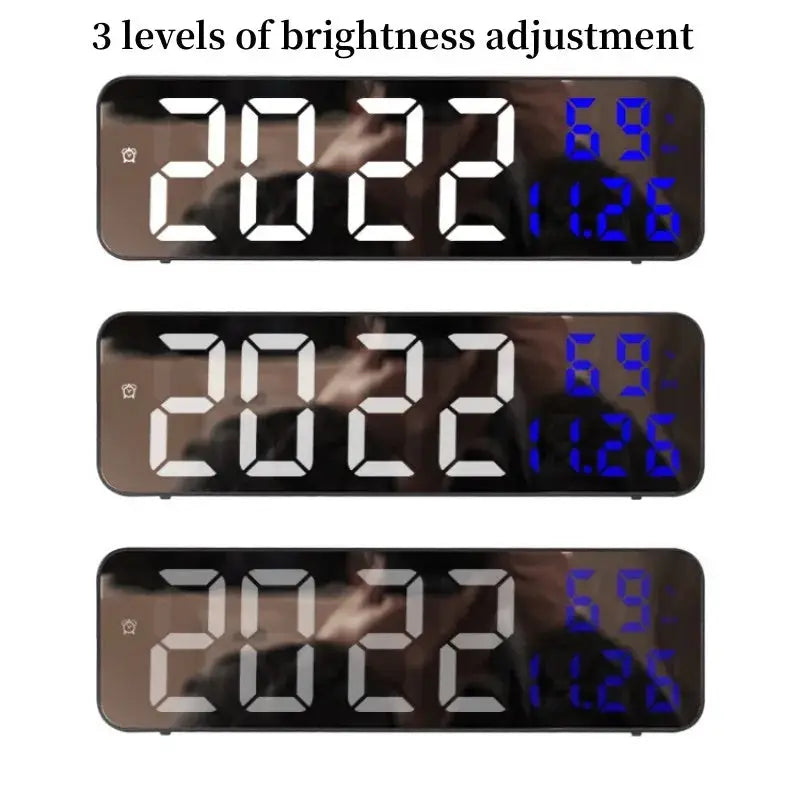 Digital Wall clock display time, temperature, light dim