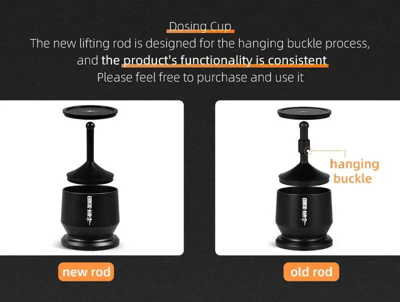 MHW-3BOMBER Coffee Dosing Funnel Aluminum Alloy Dosing Shaker dispensing grounds into a dripper, compatible with 51-54mm portafilters. Ideal espresso accessory for home baristas.