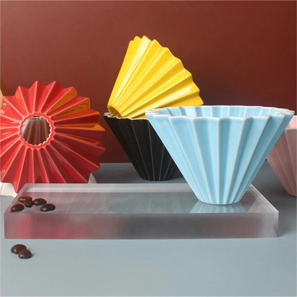 Ceramic Coffee Filter Cup Reusable Filters Coffee Maker Conical Hand Flush light blue StepUp Coffee