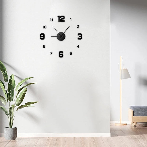 Creative Frameless DIY Wall Clock Wall Decal Home Silent Clock Living Room Office